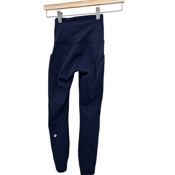 NEW Lululemon Wunder Train High-Rise Tight 0 with Pockets 25 True Navy - Picture 7 of 9